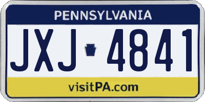 PA license plate JXJ4841