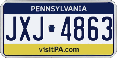 PA license plate JXJ4863