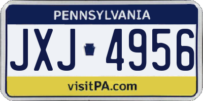 PA license plate JXJ4956