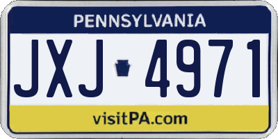 PA license plate JXJ4971