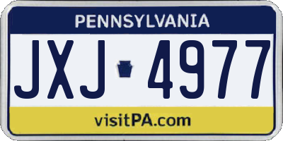 PA license plate JXJ4977