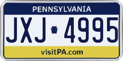 PA license plate JXJ4995