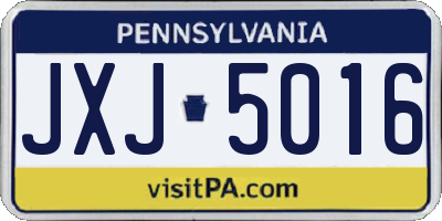 PA license plate JXJ5016