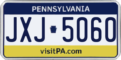 PA license plate JXJ5060