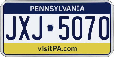PA license plate JXJ5070