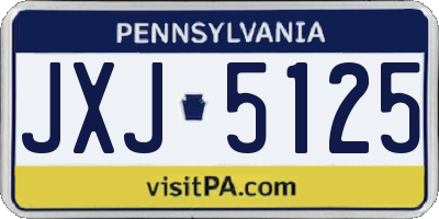 PA license plate JXJ5125