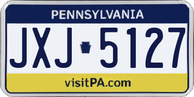 PA license plate JXJ5127