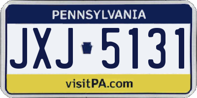 PA license plate JXJ5131