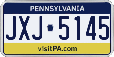 PA license plate JXJ5145