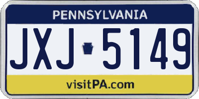 PA license plate JXJ5149