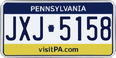 PA license plate JXJ5158