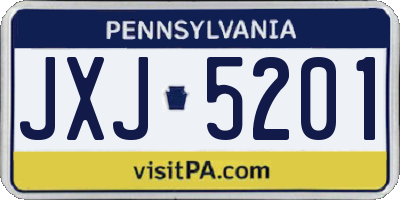 PA license plate JXJ5201