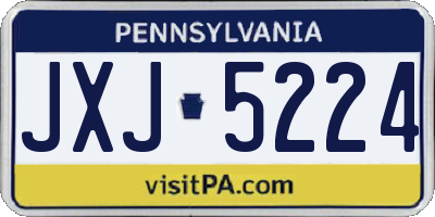 PA license plate JXJ5224