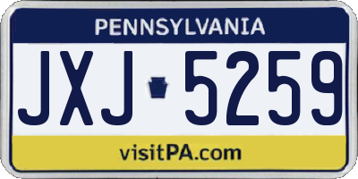 PA license plate JXJ5259