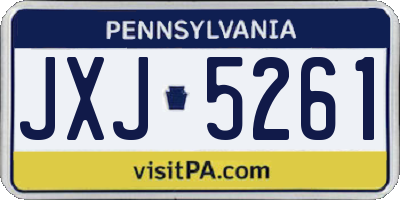 PA license plate JXJ5261