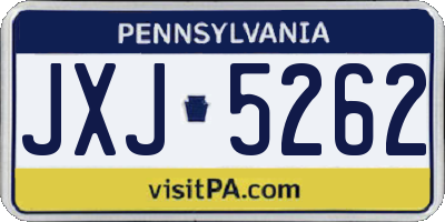 PA license plate JXJ5262