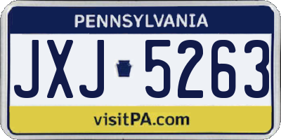 PA license plate JXJ5263