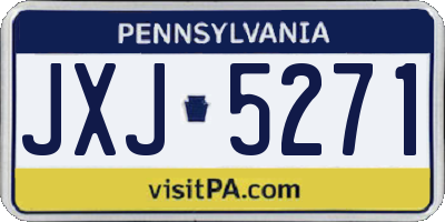 PA license plate JXJ5271