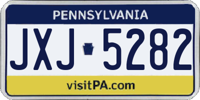 PA license plate JXJ5282