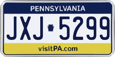 PA license plate JXJ5299