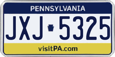 PA license plate JXJ5325