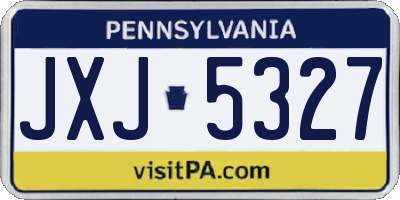 PA license plate JXJ5327