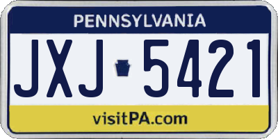 PA license plate JXJ5421