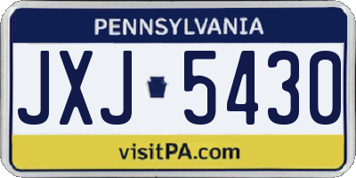 PA license plate JXJ5430