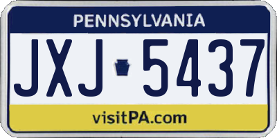 PA license plate JXJ5437