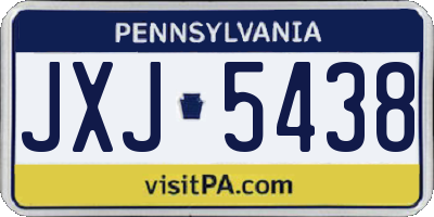PA license plate JXJ5438