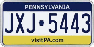 PA license plate JXJ5443
