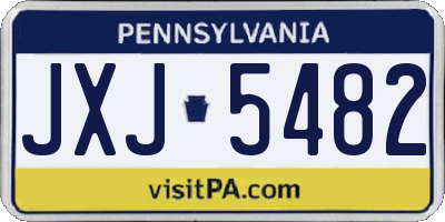 PA license plate JXJ5482