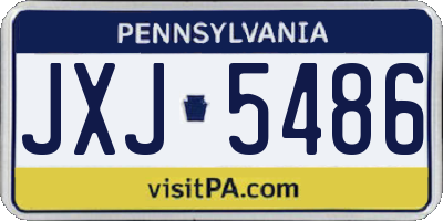 PA license plate JXJ5486