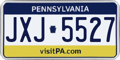 PA license plate JXJ5527