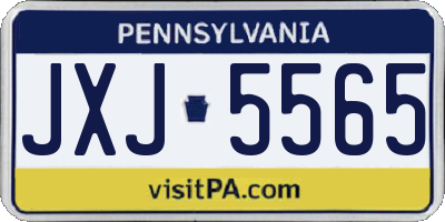PA license plate JXJ5565