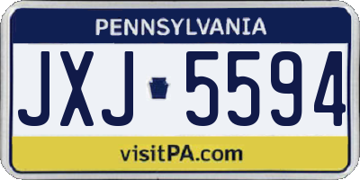 PA license plate JXJ5594