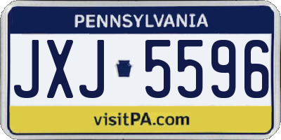 PA license plate JXJ5596