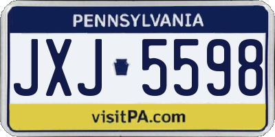 PA license plate JXJ5598