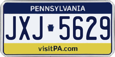 PA license plate JXJ5629