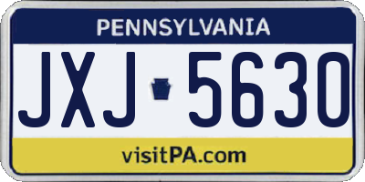 PA license plate JXJ5630