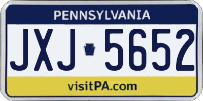 PA license plate JXJ5652