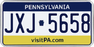 PA license plate JXJ5658