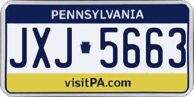 PA license plate JXJ5663