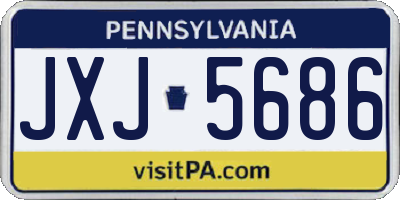 PA license plate JXJ5686