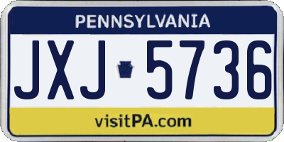PA license plate JXJ5736