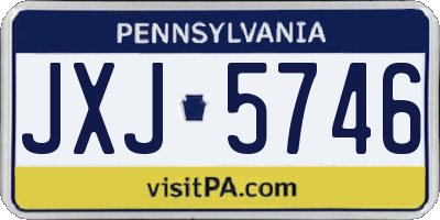 PA license plate JXJ5746