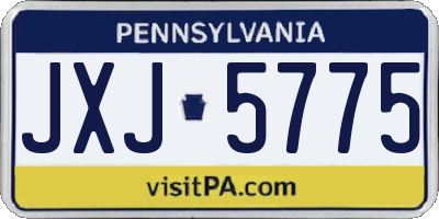 PA license plate JXJ5775