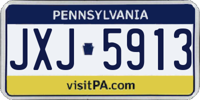 PA license plate JXJ5913