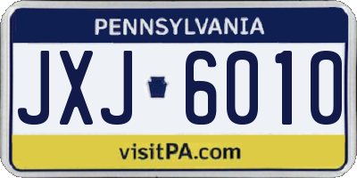 PA license plate JXJ6010