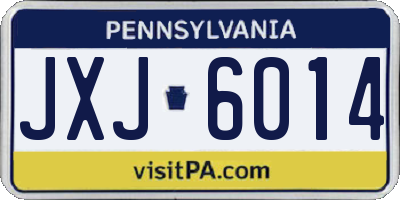 PA license plate JXJ6014